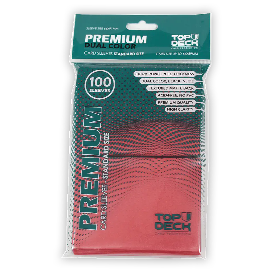 Protectores Premium | TOPDECK Standard 66x91mm color Rojo 1