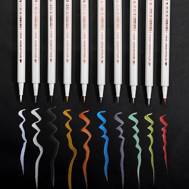 Set lápices punta pincel metalizada