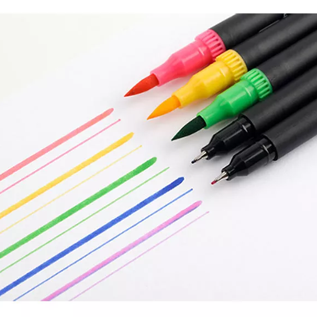 Set 48 marcadores doble punta (pincel) 4