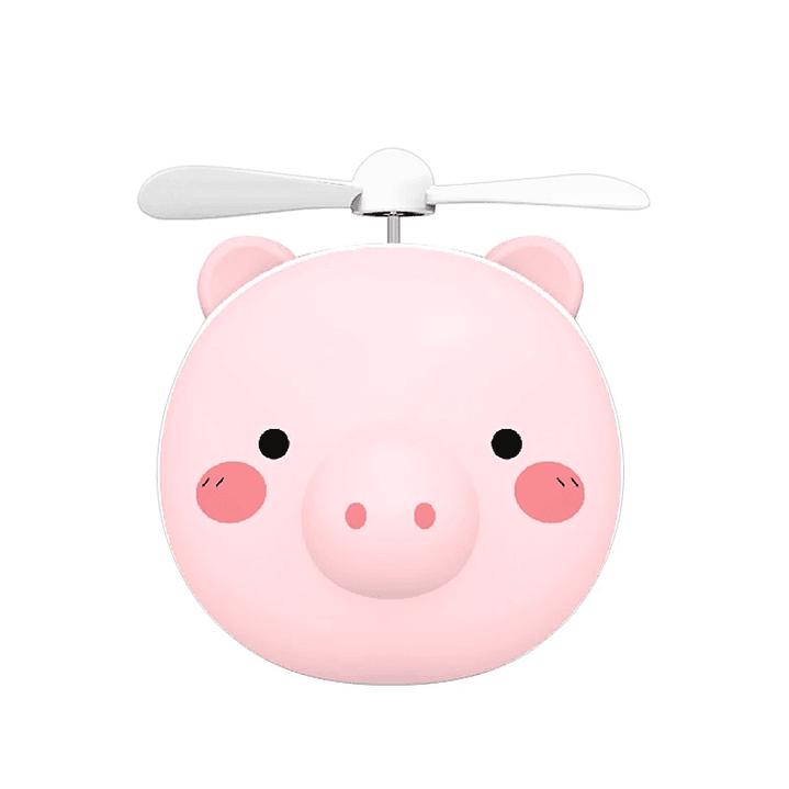 Ventilador con espejo y luz cerdito 1