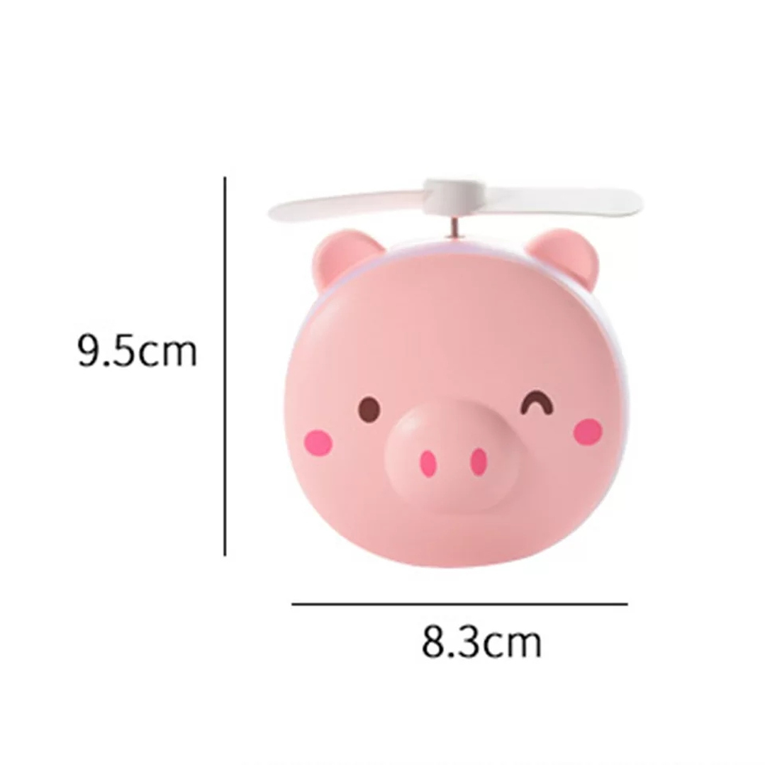 Ventilador con espejo y luz cerdito 2