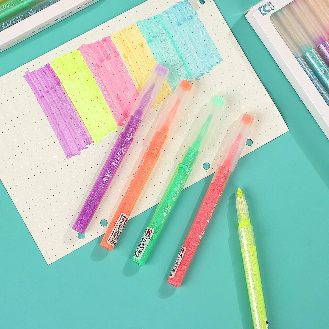 Destacadores líquidos 6 colores 3