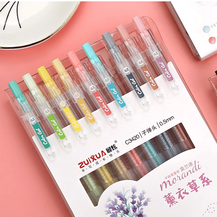 Lápices Tinta Gel Pastel Morandi 1