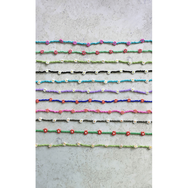Set 12 Chocker- Collares De Flores (hecho A Mano)