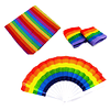 Set Pack Arcoiris Orgullo Abanico Pañuelo Muñequeras