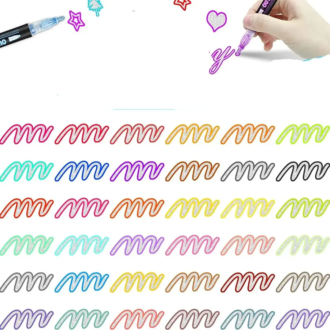 Set Lápices Outline tinta metalizada 8 colores 4