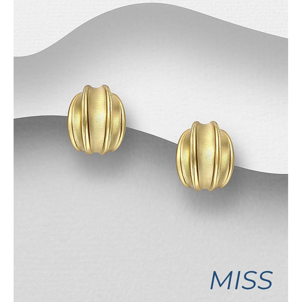 Pendiente Botón Diseño Baño Oro 9K