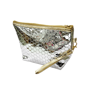 Cosmetiquero Hexagono Plateado