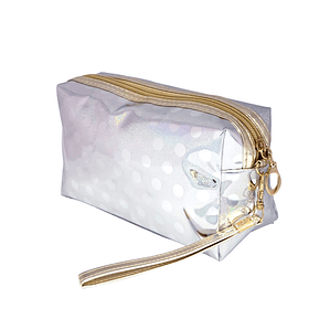 Cosmetiquero Lunares Plateado