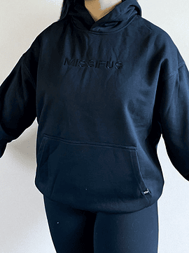 Poleron con gorro negro