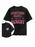 POLERA OVERSIZE - EVERYTHING HURTS NEGRA COLORES