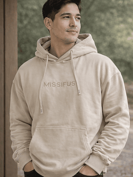 Poleron con gorro beige 