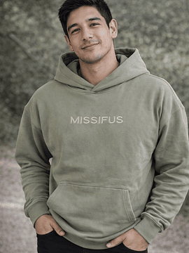 Poleron con gorro verde oliva