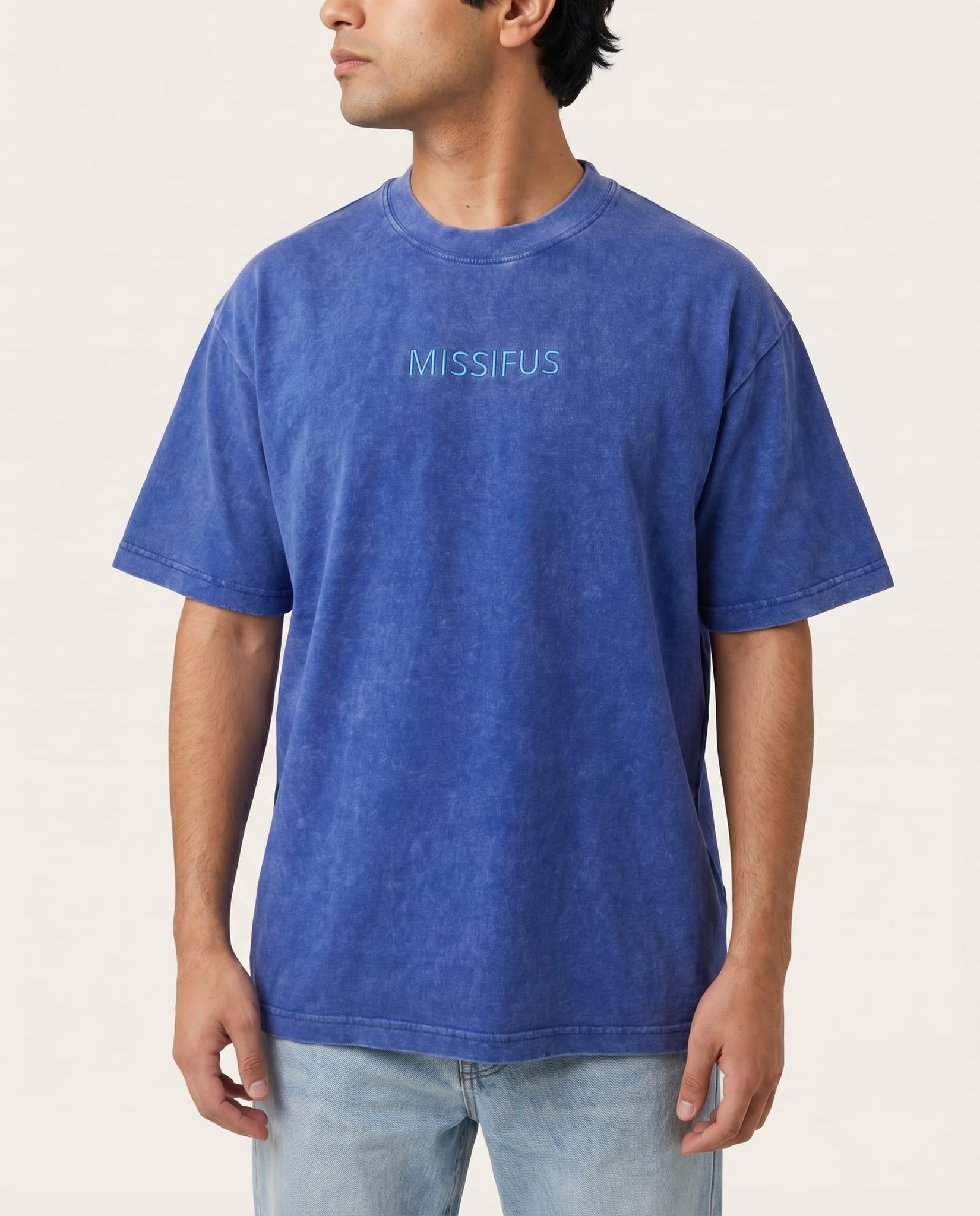 Polera azul - Calce oversize