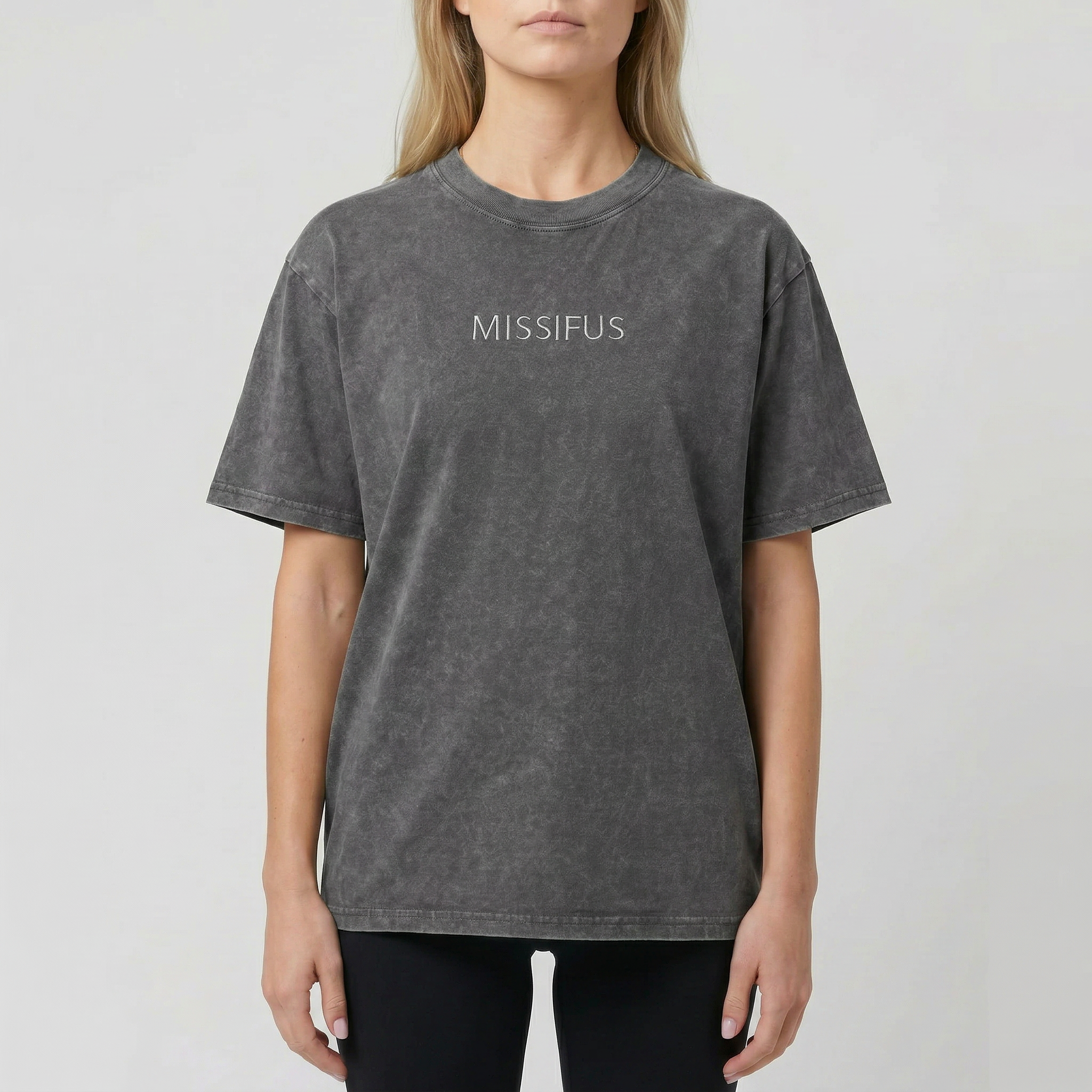 polera gris - calce oversize