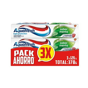 Aquafresh Sabor Menta Pack 3x126g
