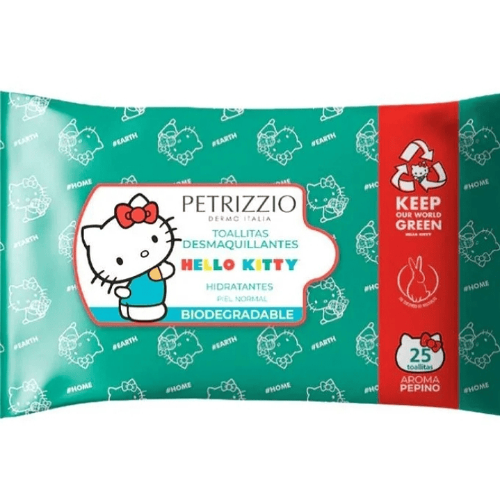 Petrizzio Hello Kitty Toalla Desmaquillante Pepino x25 1