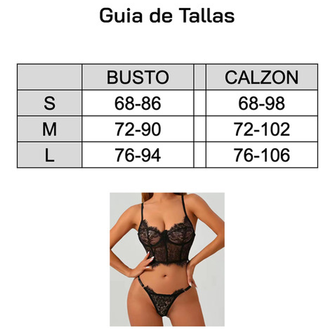 Conjunto De Corset Y Tanga De Encaje Sexy -julia 9