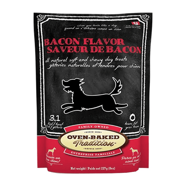 Oven Baked snack para perros sabor bacon (tocino) 227grs
