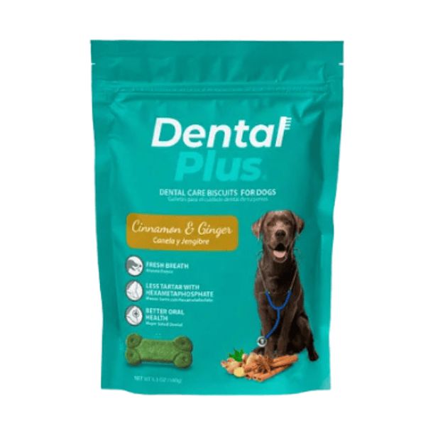 Snack dental plus para perros sabor canela jengibre 180grs