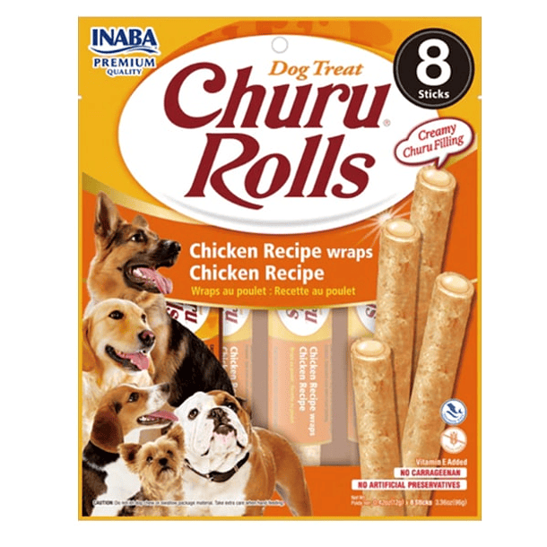 Churu rolls dog chicken 96grs 8 unidades
