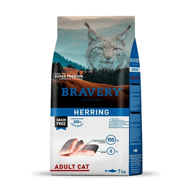 Bravery gato adulto herring 7 Kg