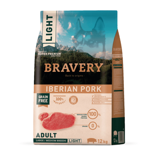Bravery light iberian pork adultos medianos y grandes 12 Kg