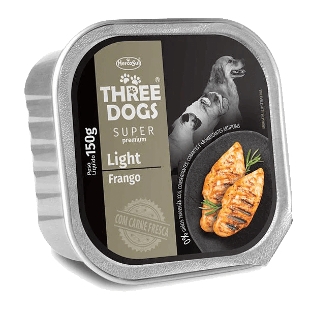 Three Dogs paté light pollo 150 grs