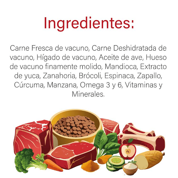 Gratis Plato + Barfood perro vacuno 12 Kg