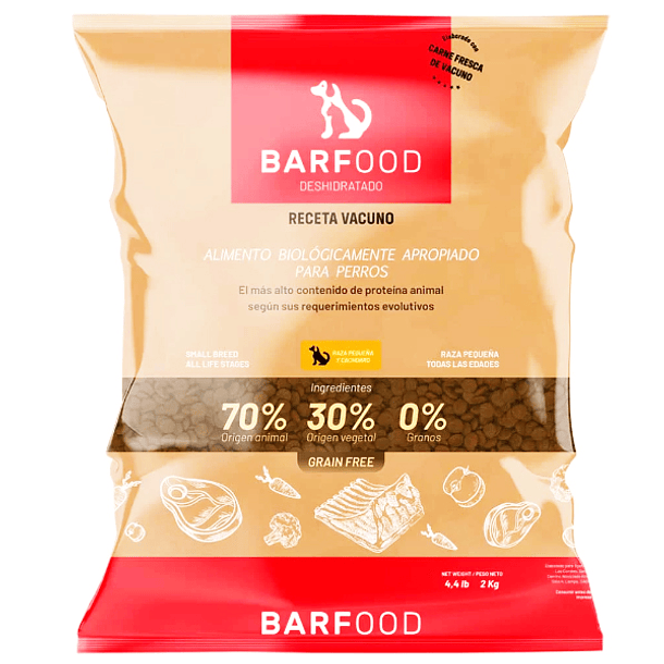 Barfood perro vacuno 2 Kg