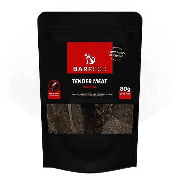 Barfood snack tender meat vacuno 80 grs