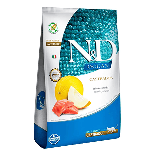 NyD Ocean Gato castrado salmón y melón 7,5 Kg