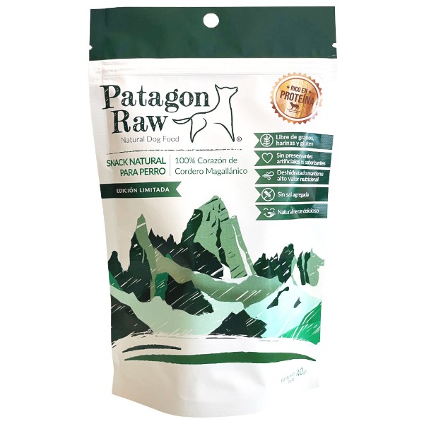 Patagon Raw Snack Perro Corazón Cordero Magallánico 40 grs