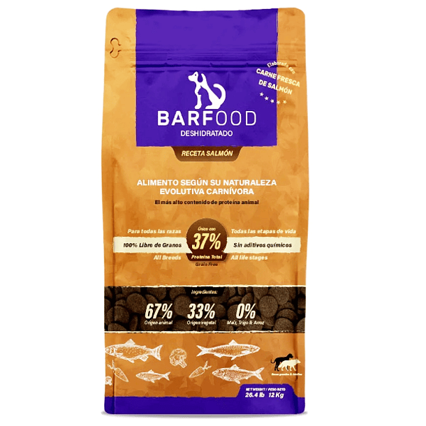 Barfood perro salmón 12 Kg 1