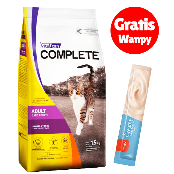 Gratis Wanpy + Vitalcan Complete gato adulto 15 Kg