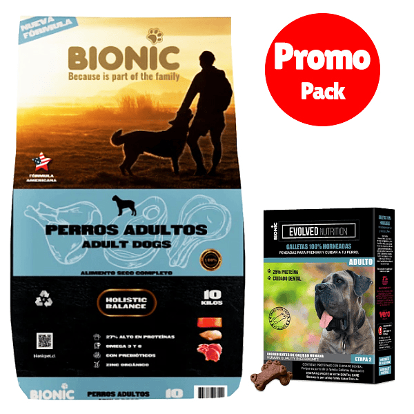 Promo Bionic perro adulto 10 Kg + Galleta adulto 350 gr