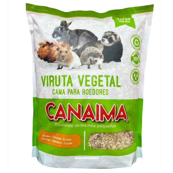 Viruta Vegetal Cama para Roedores Canaima 1,5 Kg