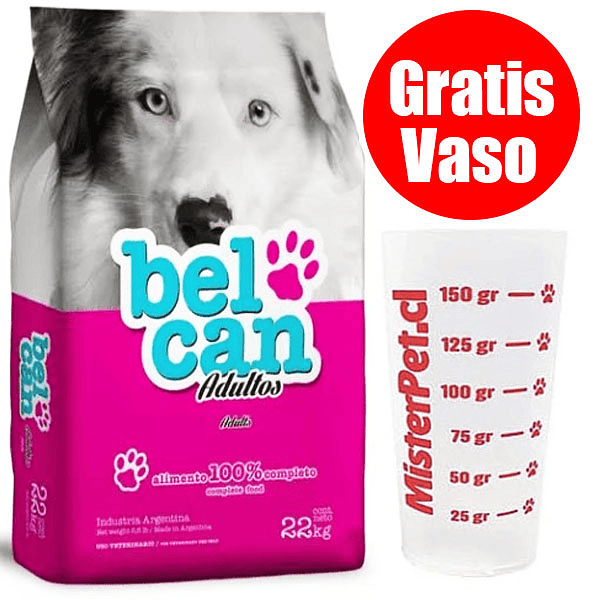 Gratis Vaso + Belcan Perro Adulto 22 Kg