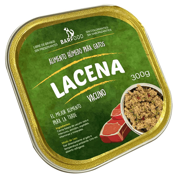 Barfood Lacena Gatos Vacuno 300 grs
