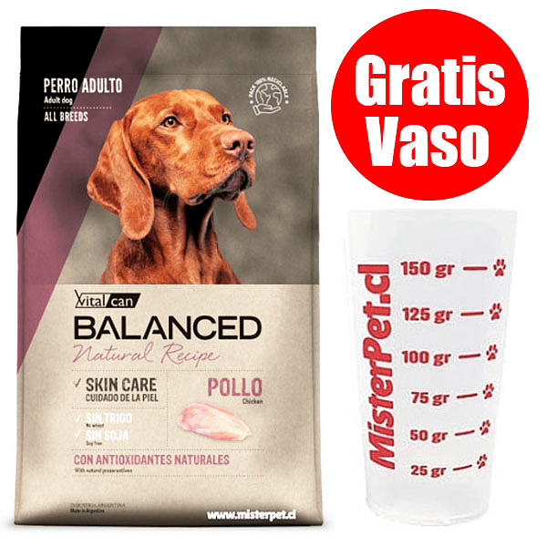 Gratis Vaso + Vitalcan Perro Pollo 15 Kg