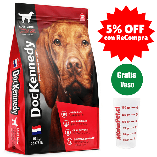 Gratis Vaso + Doc Kennedy® Perro Adulto y Senior 15 Kg