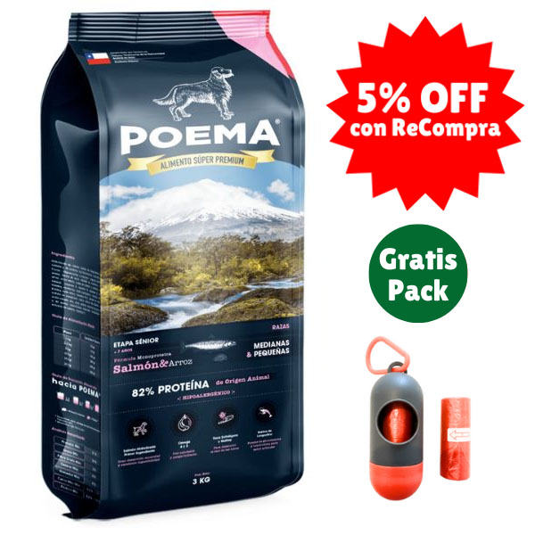 Alimento Poema Perro Senior Salmón 12kg