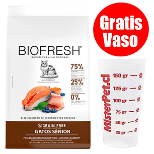 Gratis Vaso + Biofresh Gato Senior 7,5 Kg