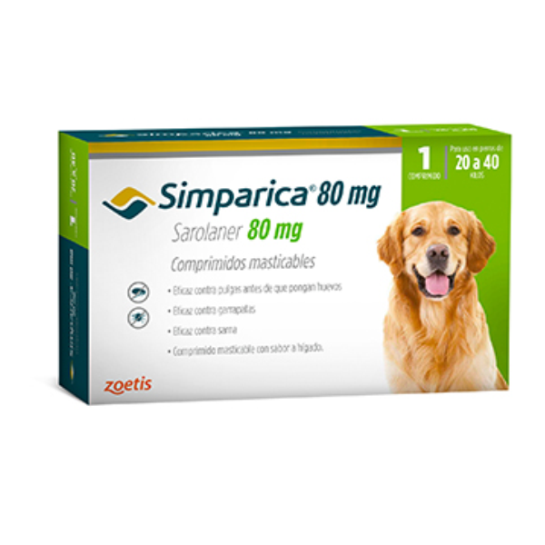 ANTIPARASITARIO SIMPARICA 40MG 10.1-20KG X 1 COMPRIMIDO