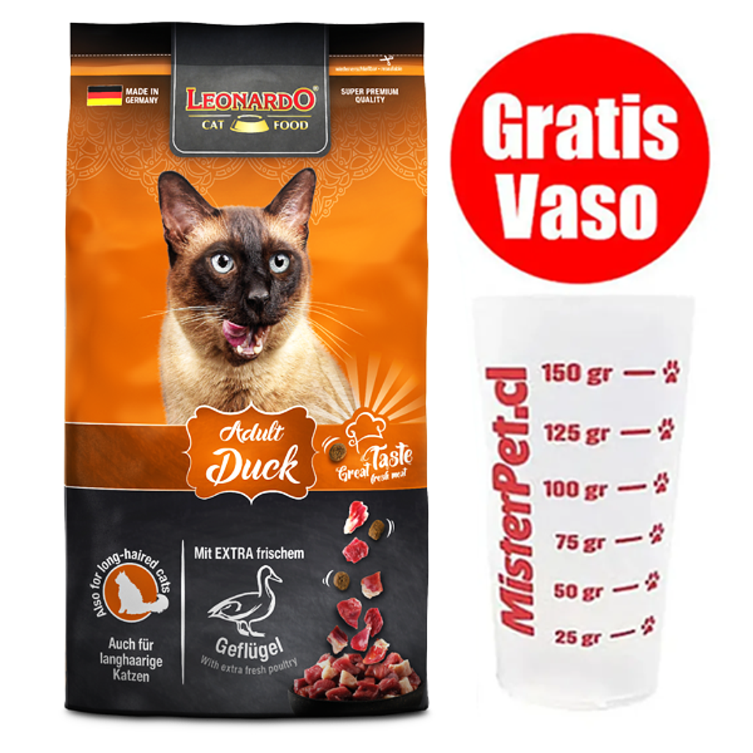 Gratis Vaso + Leonardo Adultos sabor Pato 7,5Kg 1