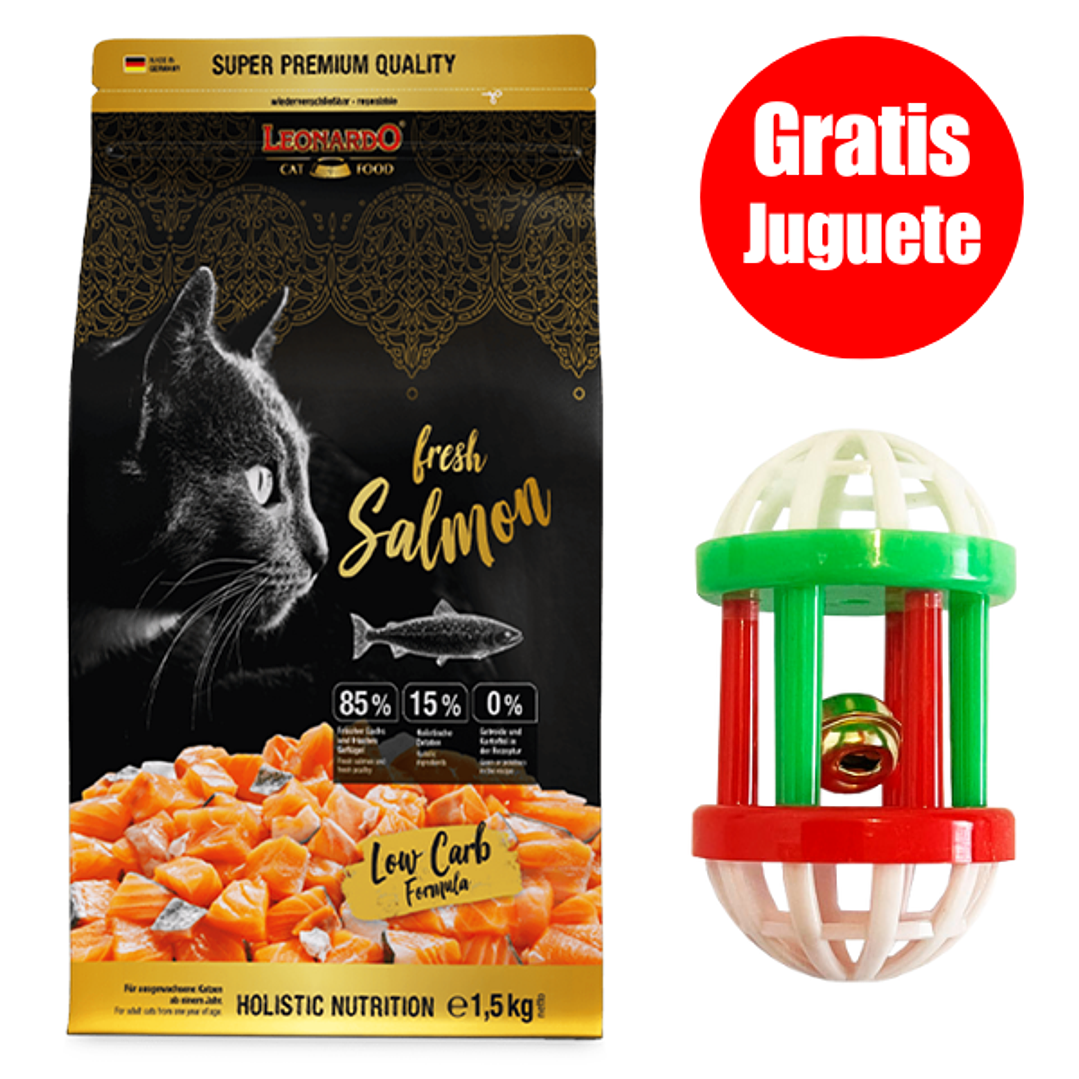 Gratis Juguete + Leonardo Fresh meat Salmón 1,5 Kg 1