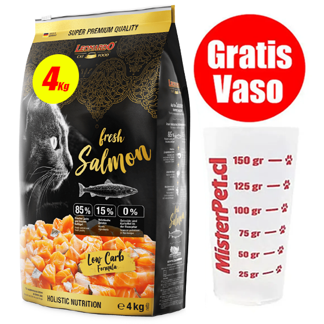 Gratis Vaso + Leonardo Fresh Meat Salmón 4 Kg 1