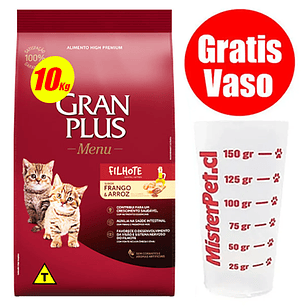 Gratis Vaso + Gran Plus Gato Kitten 10 Kilos