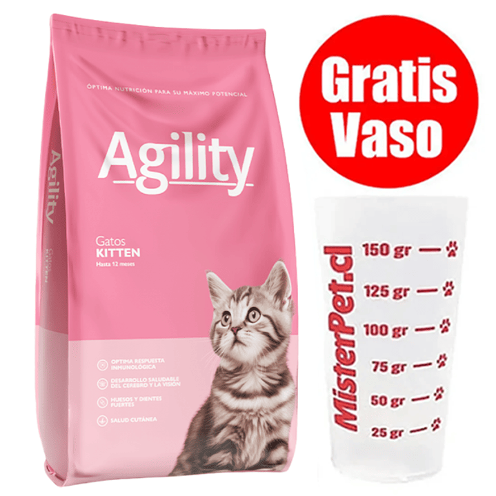 Gratis Vaso + Agility Gato Kitten 10 kg 1