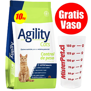 Gratis Vaso + Agility Gato Control de Peso 10 kg